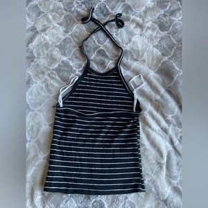 American Eagle AE Black and White striped Tank Top